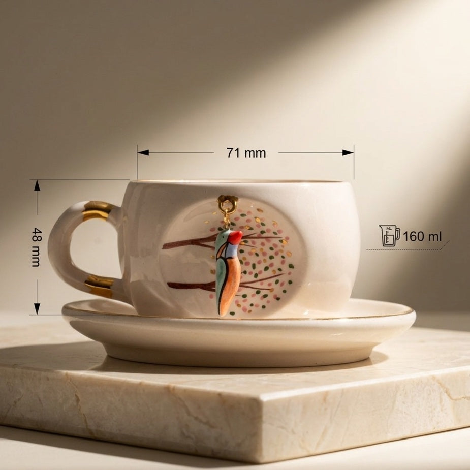 Yalıçapkını Porselen Çay Fincanı - Nature Serisi