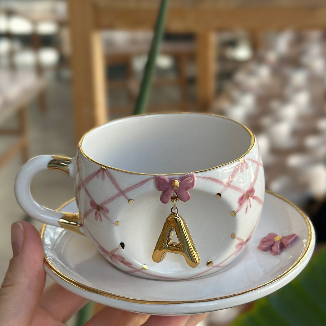 Fiyonklu Porselen Çay Fincanı