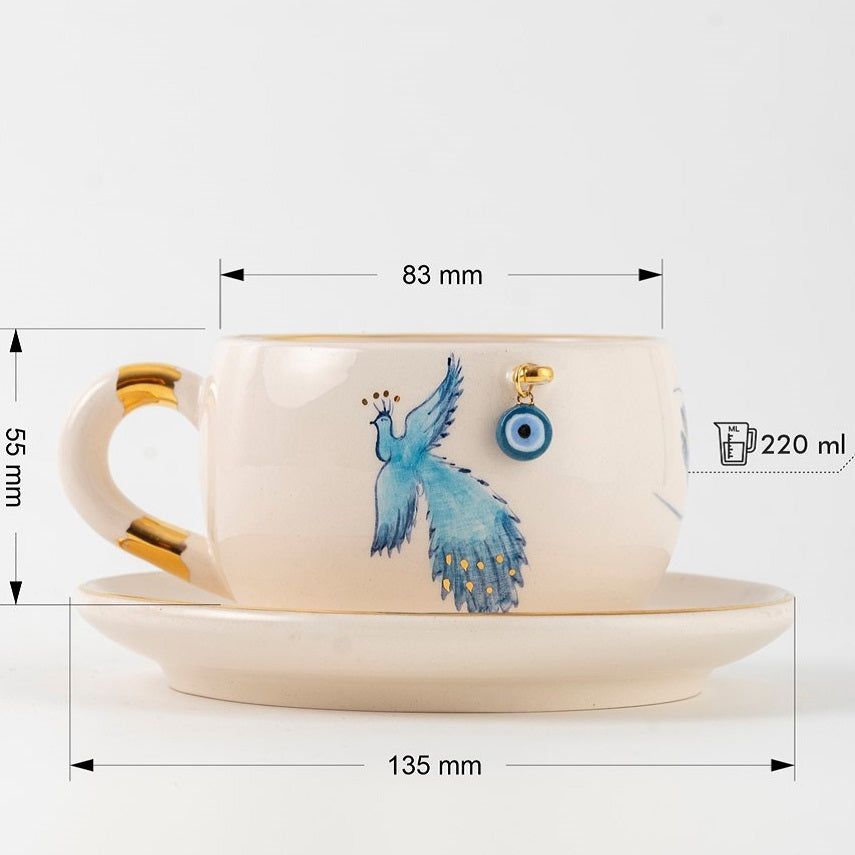 Zümrüdüanka Seramik/Porselen Çay Fincanı