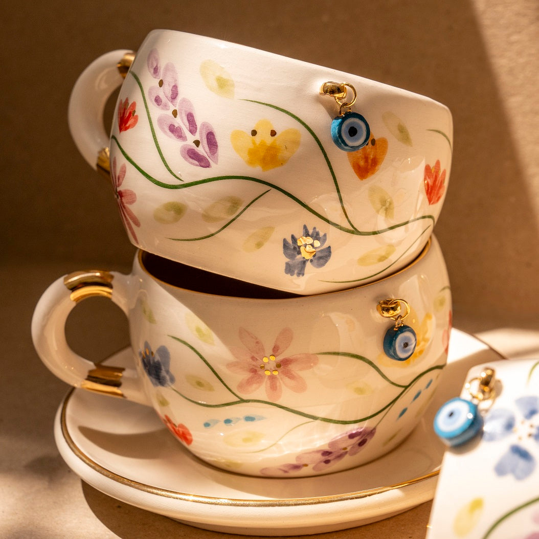 Bahar Dalı Seramik/Porselen Çay Fincanı