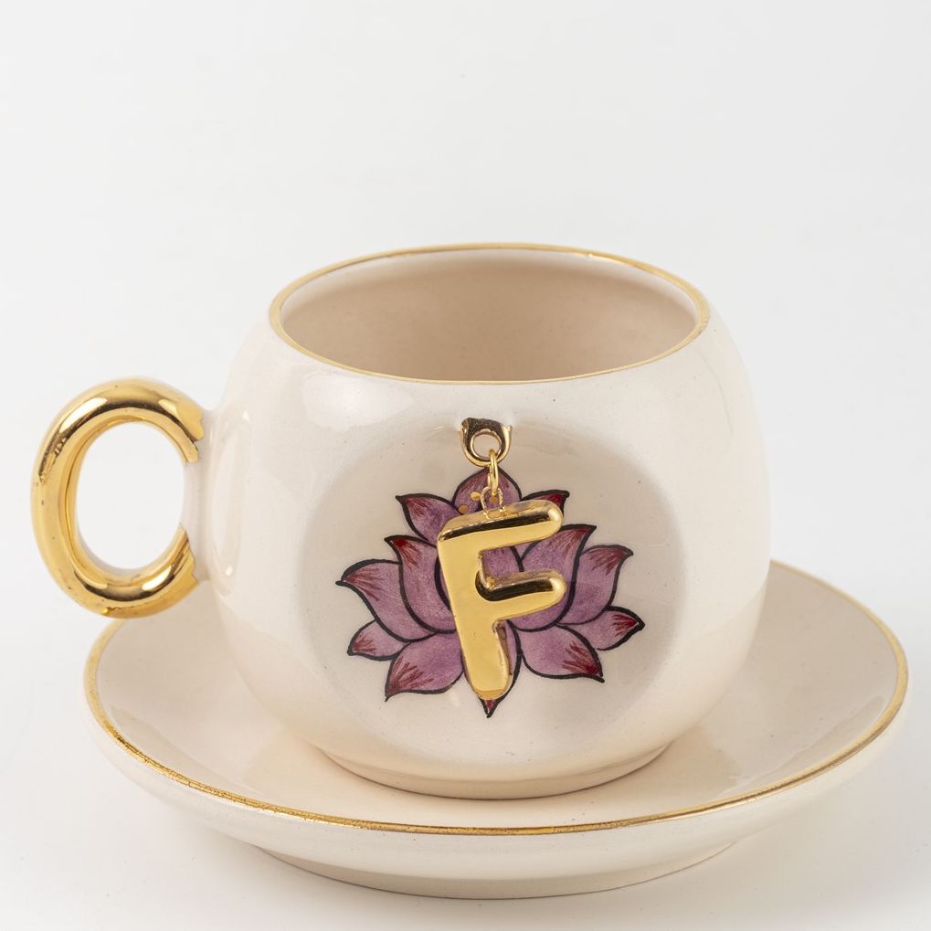Harfli Lotus Kahve Fincanı Inner Peace