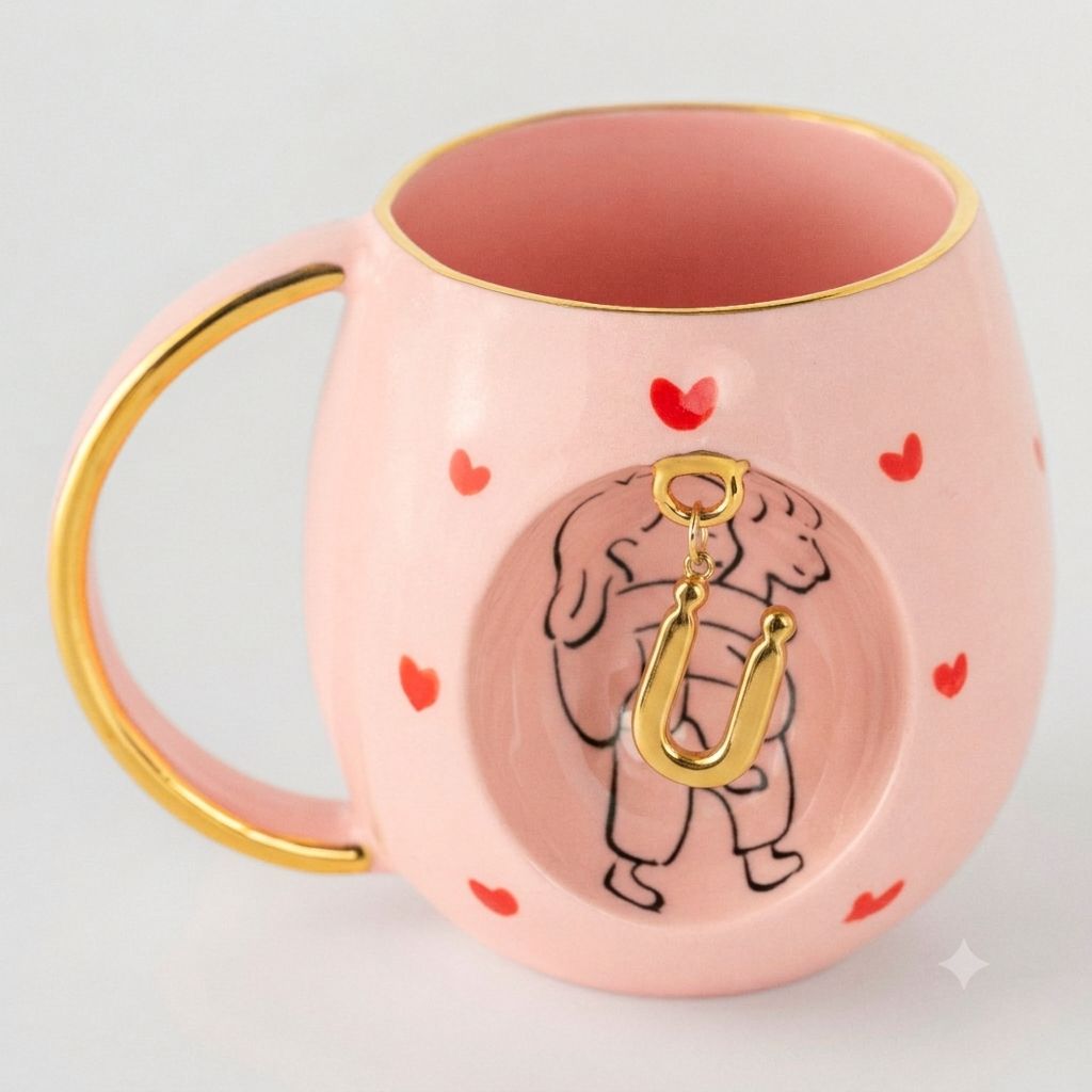 ROSE AMOUR Harfli Porselen Kupa