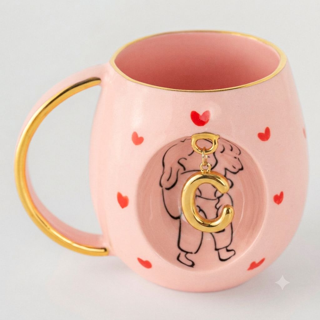 ROSE AMOUR Harfli Porselen Kupa