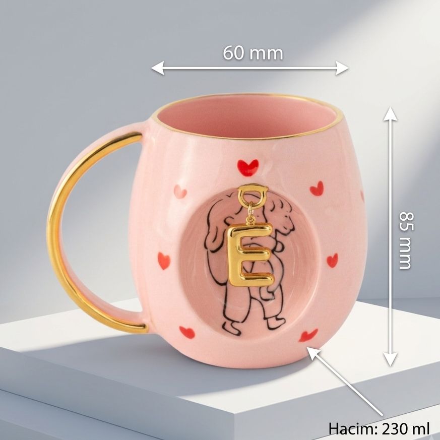 ROSE AMOUR Harfli Porselen Kupa