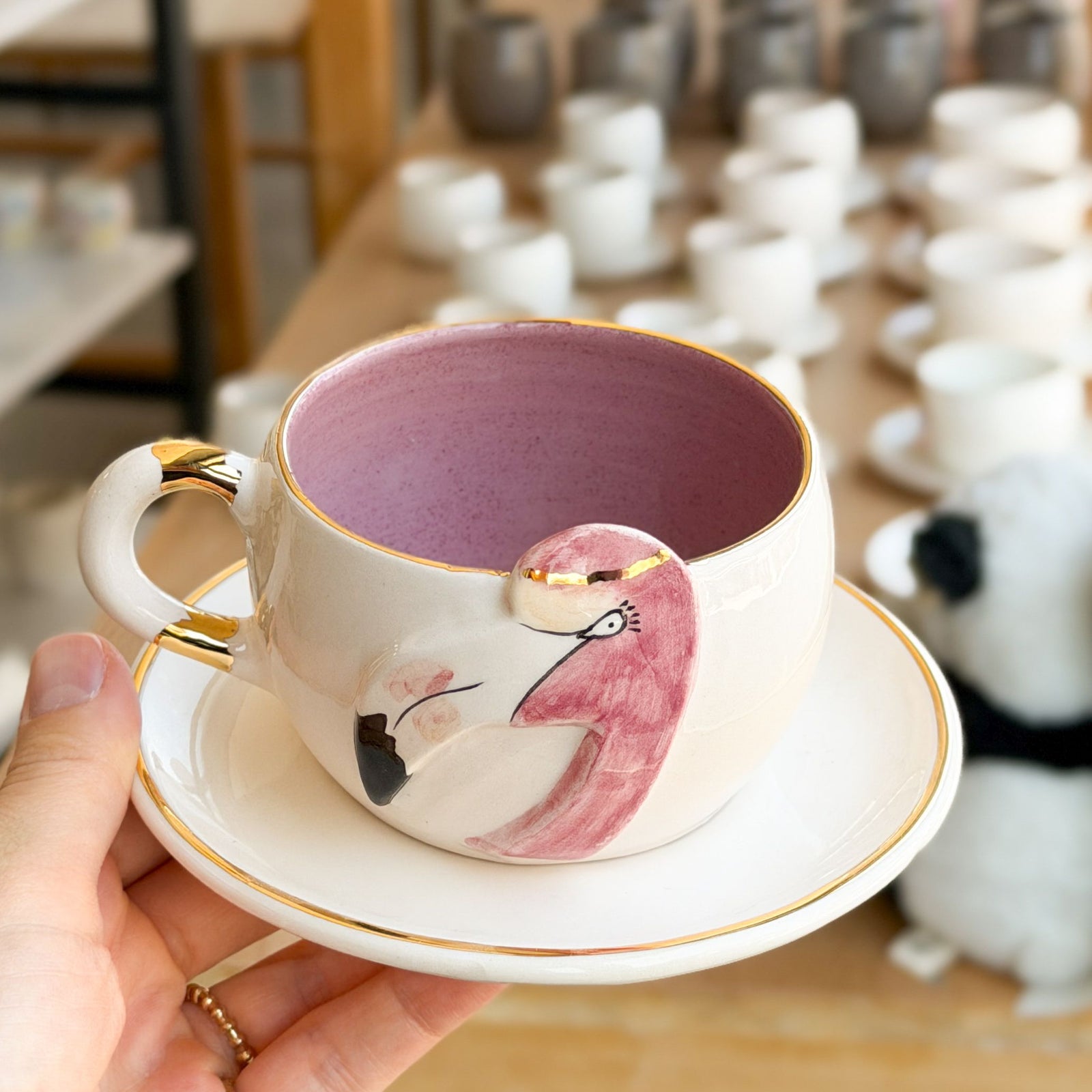 Flamingo Pembe Çay Fincanı
