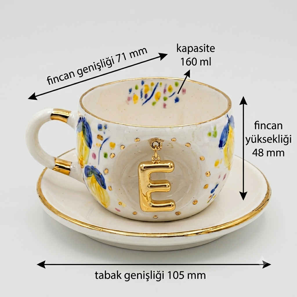 Limon Harfli Çay Fincanı