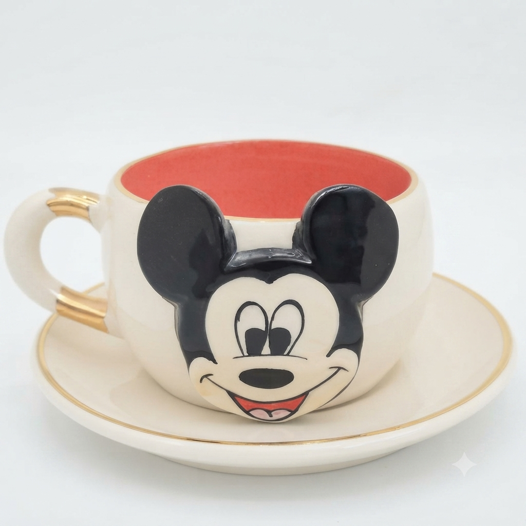 Mickey Mouse Çay Fincanı Kırmızı