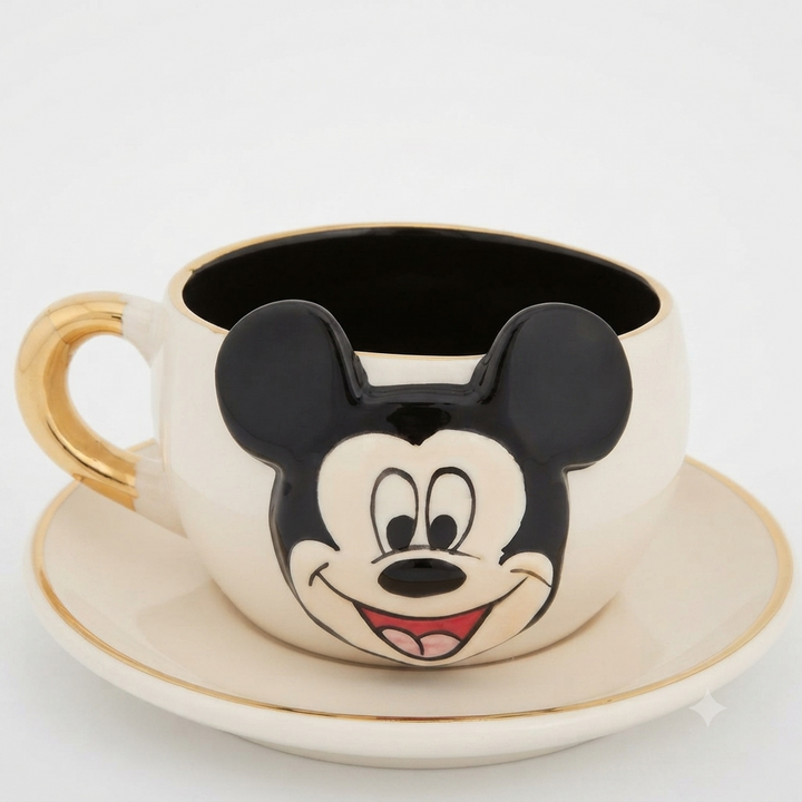 Mickey Mouse Çay Fincanı Siyah