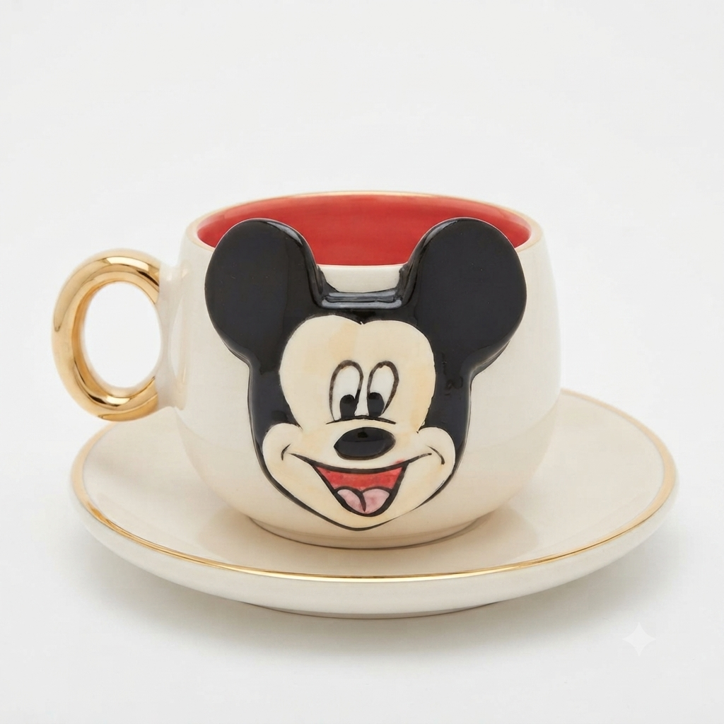 Mickey Mouse Kahve Fincanı Kırmızı