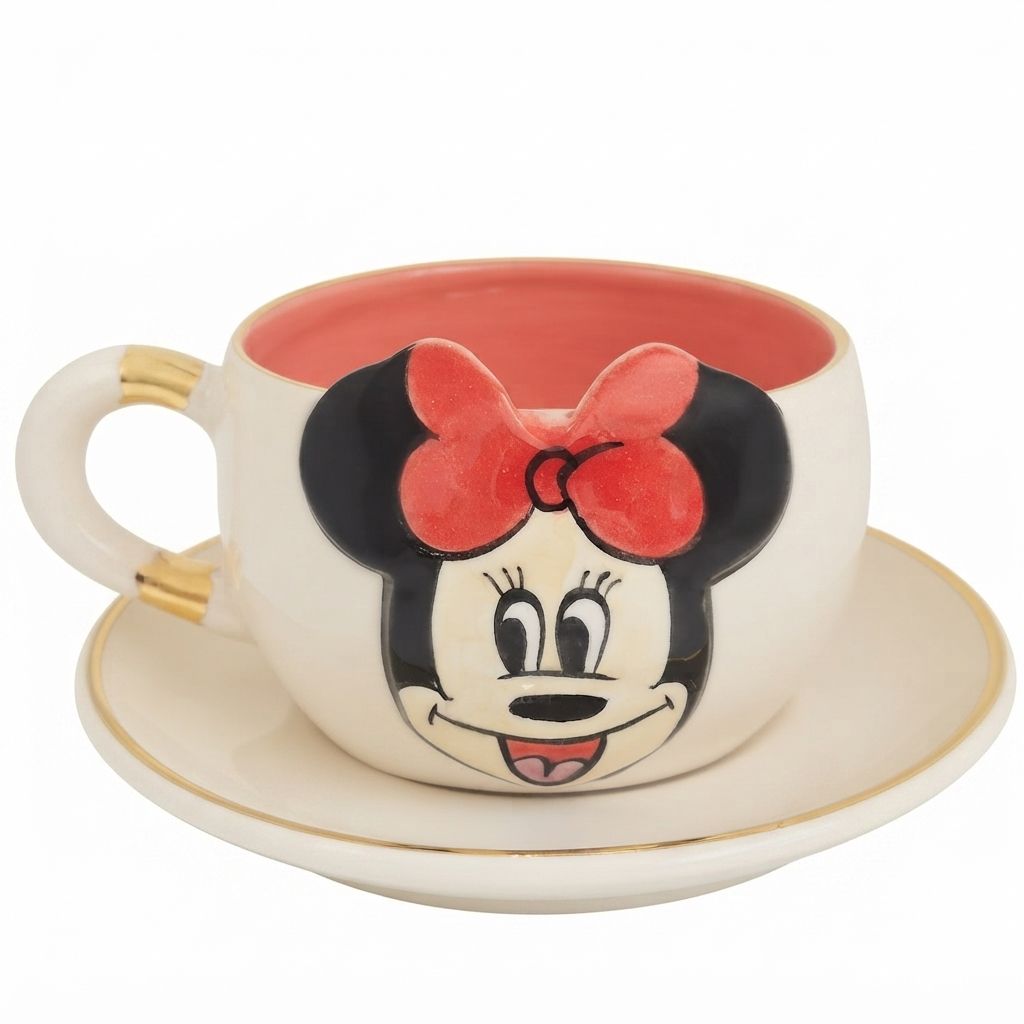 Minnie Mouse Çay Fincanı Kırmızı