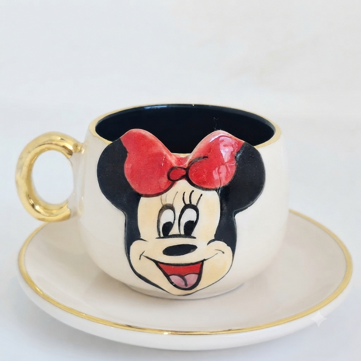Minnie Mouse Kahve Fincanı Siyah
